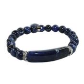 Bracelet Gourmette en Sodalite perles de 8 mm et Coeur 12 mm