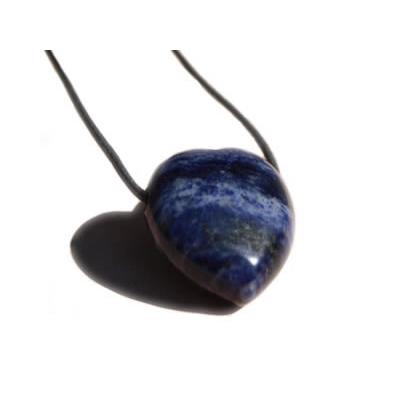 Pendentif Coeur Sodalite - 25x25x10 mm - sans métal