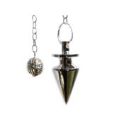 Pendule Triak ou Triangle en métal argenté