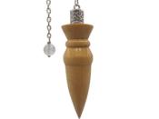 Pendule Artisanal Amon de Radiesthésie en bois de Buis et chaînette en métal argenté - Pièce unique numéro PRBBUIS-001