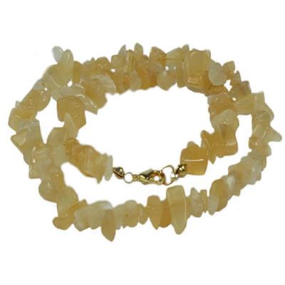 Collier Calcite Orange en Pierre Baroque