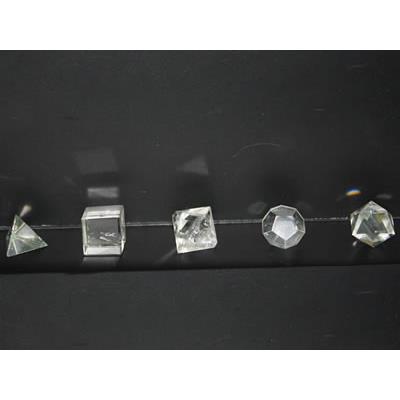 5 Solides de Platon en pierre de Cristal de Roche