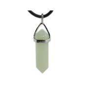 Pendentif Pointe en Jade de Chine montage argenté (3,5 à 4 cm)
