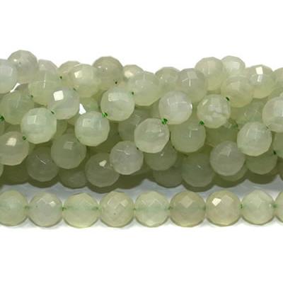 Jade de Chine Perle Ronde Facettée Percée 8 mm - 64 Facettes (Lot de 10 perles)