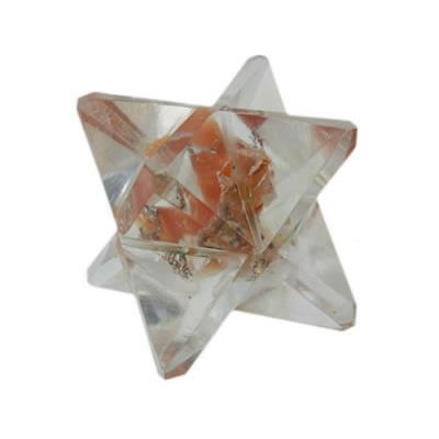 Merkaba en Orgonite inclusions Jaspe Rouge (2,5 cm)