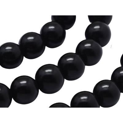 Perle en Bois d'Ebène Noir 8 mm (Par Lot de 5 perles)