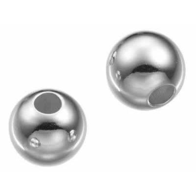 Perle Ronde Lisse 10 mm en Argent 925 (Lot de 2 perles)