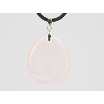 Pendentif de Quartz Rose pierre plate