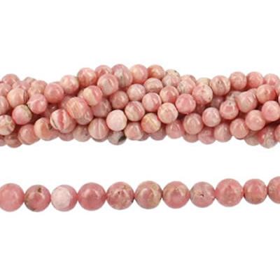 Rhodochrosite Perle Ronde Lisse Percée 4 mm (Lot de 20 perles)