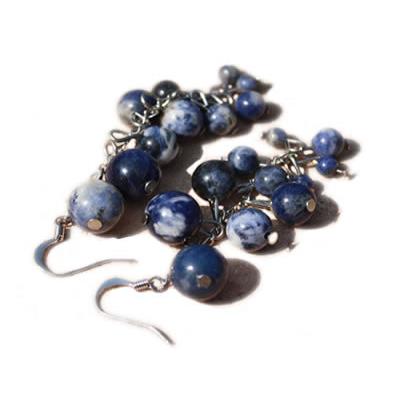 Boucles d'Oreilles en Sodalite en Grappes