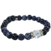 Bracelet en Sodalite - Pierres Boules de 8 mm et Coeur 12 mm