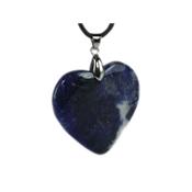 Pendentif Coeur en Sodalite (4 cm Bélière Argentée)
