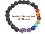 Bijoux Lot de 3 Bracelets Perles HAMSA (Pochette Jute)