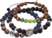 Bijoux Lot de 3 Bracelets Perles KARAS (Pochette Jute)