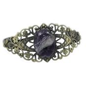 Bracelet Fleurs en Améthyste Cabochon Ovale 25x18 mm Romantic