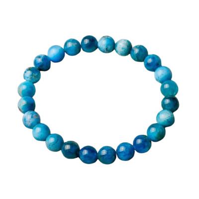 Bracelet Apatite Bleue Claire en Pierre Boule de 6 mm