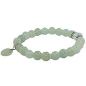 Bracelet en Jade - Pierres Boules de 8 mm et Coeur 12 mm