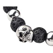 Bracelet Pierre de Lave en Perles de 8 mm et Skull