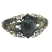 Bracelet Fleurs en Labradorite Cabochon Ovale 25x18 mm Romantic