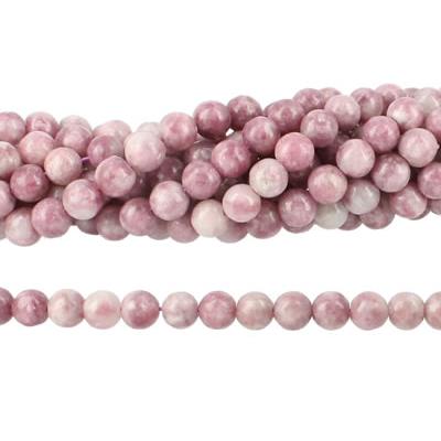 Lépidolite Violette Perle Ronde Lisse percée 10 mm (Lot de 5 perles)