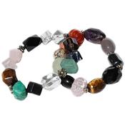 Bracelet Multicolore pierres taillées polies