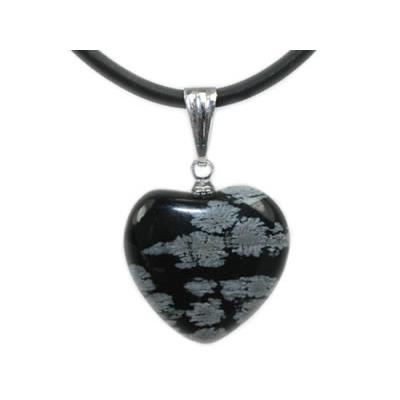 Pendentif Coeur en Obsidienne Neige (1,8 cm)