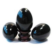 Oeuf en pierre d'Obsidienne Oeil Céleste (5 cm) avec socle