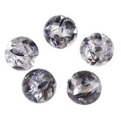 Perle en Résine Noire Lisse 6 mm (Par Lot de 10 Perles)
