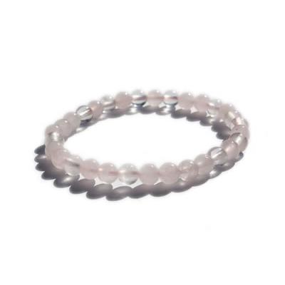 Bracelet Quartz Rose en Pierre Boule de 6 mm