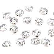 Séparateur Coeur Gravé 6 x 6 x 3 mm de Perles style Tibétain (Par Lot de 2)