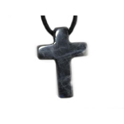 Pendentif Croix Latine en Sodalite - 25x18 mm