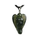 Pendentif Ange en pierre d'Agate Mousse (2 cm)