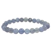 Bracelet Calcédoine Bleue en Pierre Boule de 8 mm