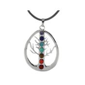 Pendentif Arbre de Vie 7 Chakras Montage Argenté