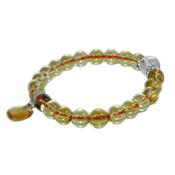 Bracelet en Citrine - Pierres Boules de 8 mm et Coeur 12 mm