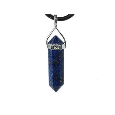 Pendentif Pointe en Lapis Lazuli montage Argent 925 (2 à 3 cm)