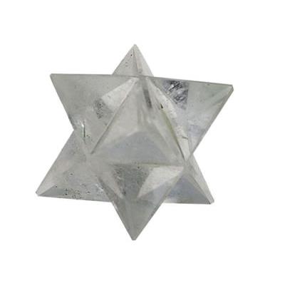 Merkaba en pierre de Cristal de Roche (4 cm)