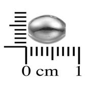 Perle Ovale Lisse 7x6 mm en Argent 925 (Lot de 2 perles)