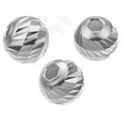 Perle Ronde Facettée 6 mm en Argent 925 (Lot de 5 perles)
