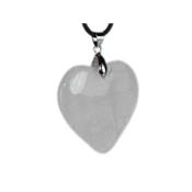 Pendentif Coeur en Quartz Rose (4 cm Blire Argente)