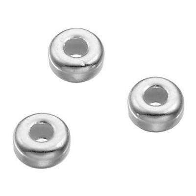 Séparateur Cylindre Lisse 3x1,5 mm en Argent 925 (Lot de 5 séparateurs)