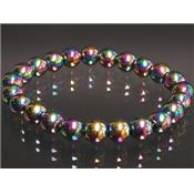 Bracelet Hématite et Titane en Pierre Boule de 8 mm
