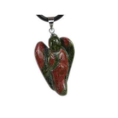 Pendentif Ange en pierre d'Unakite (2 cm)