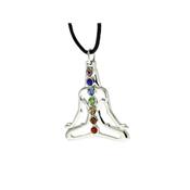 Pendentif Bouddha Kundalini-Yogi 7 Chakras (Zircone)