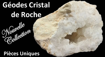 géode de cristal de roche narurelle - aromasud